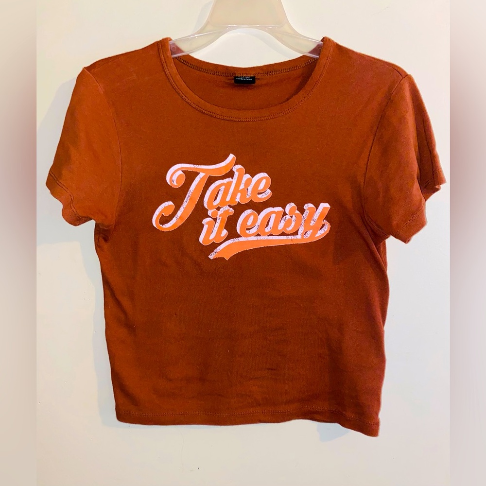 Urban Outfitters Take It Easy Dark Orange Tee Shirt Size Medium